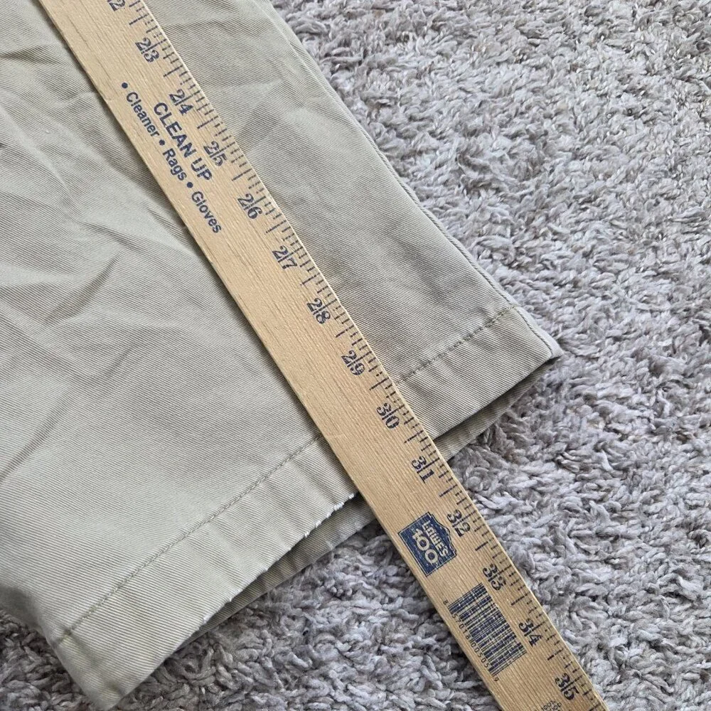 LL Bean Pants Mens 38x31 Tag 38x32 Tan Flannel Lined Outdoors Khaki Chino